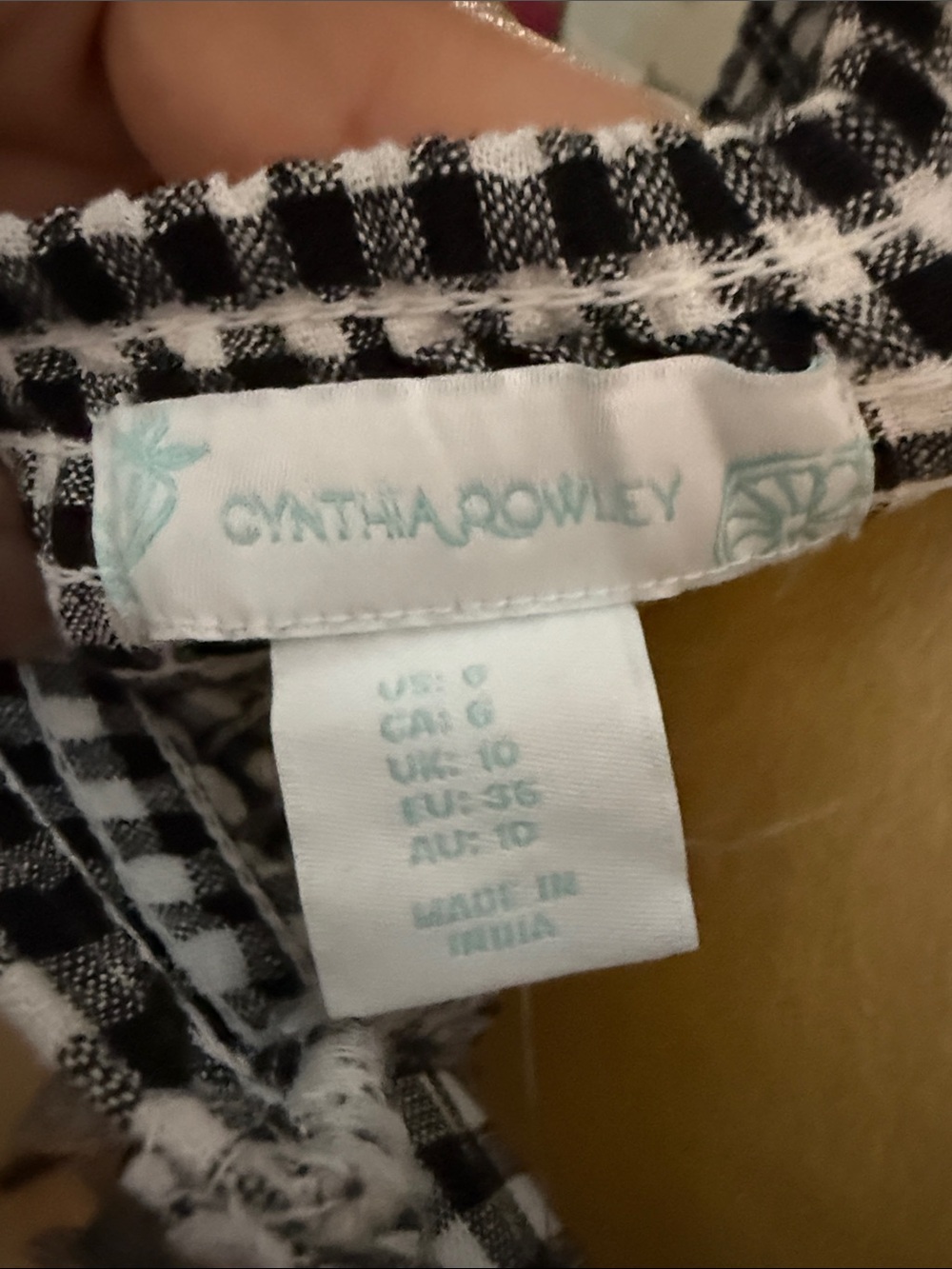 Cynthia Rowley Gingham Tie-Front Maxi Dress in Black & White - Picture 5 of 5